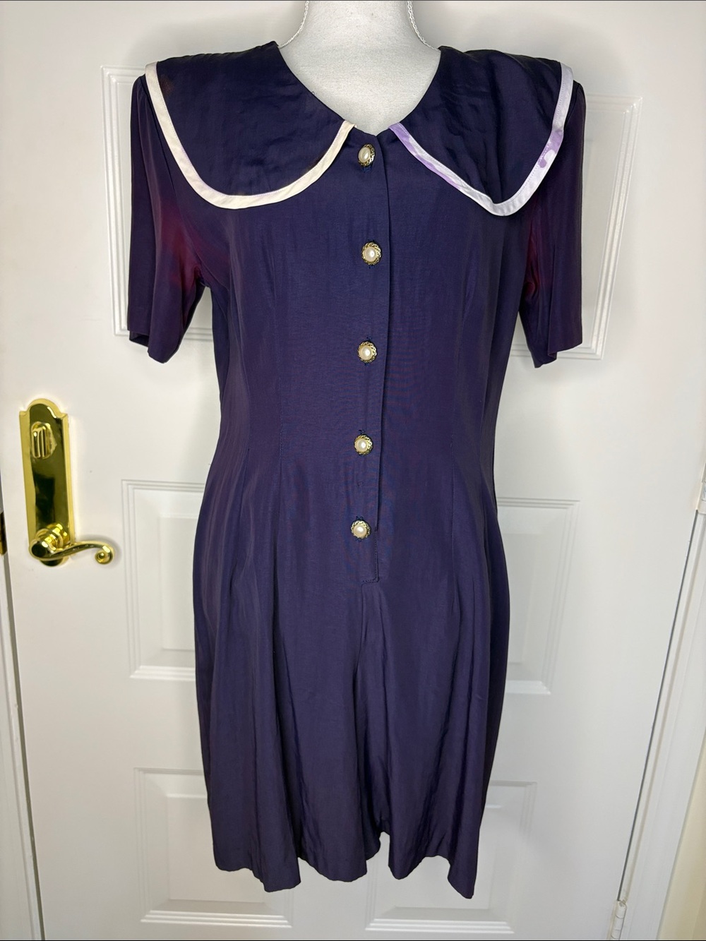 Rampage Purple Short Jumper with White-Trim Collar. Project Piece. Size 9